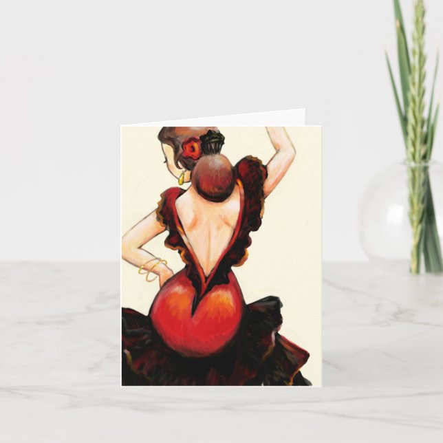 Flamencodansare tomma Notecard Kort (Framsida)
