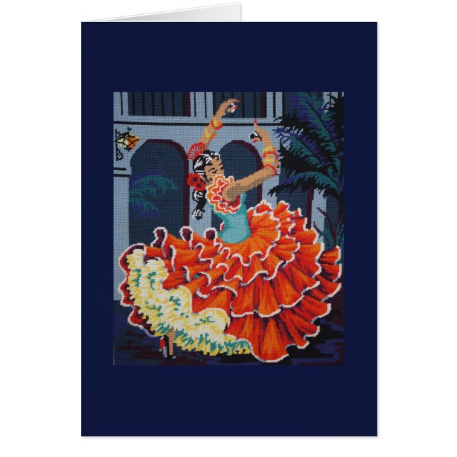 Flamencos dansarkort hälsningskort (Framsidan)
