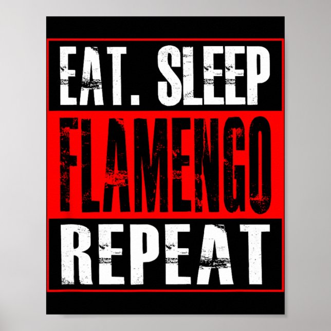 Flamengo Fotboll - Tröja Ät Sova Flamengo Upprepa Poster (Framsidan)