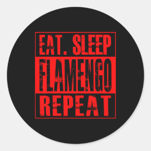 Flamengo Fotboll - Tröja Ät Sova Flamengo Upprepa Runt Klistermärke