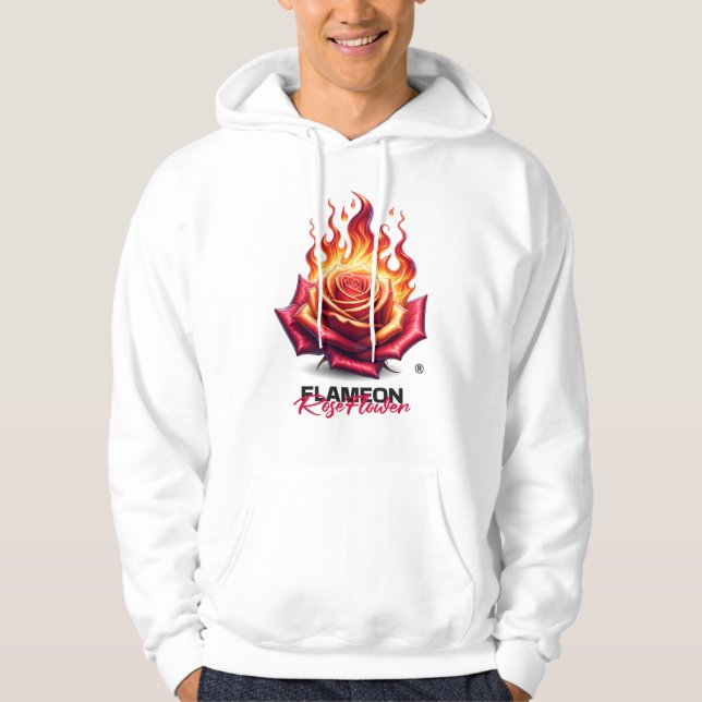 FLAMEON®Bold Flame Graphic Hoodie Urban Streetwear (Framsida)