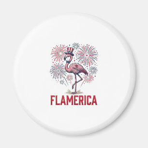 Flamerica Flamingo Patriotisk Vintage T-Shirt Desi Magnet