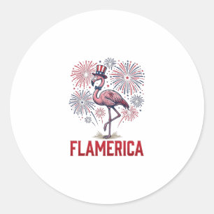 Flamerica Flamingo Patriotisk Vintage T-Shirt Desi Runt Klistermärke