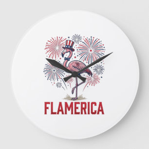Flamerica Flamingo Patriotisk Vintage T-Shirt Desi Stor Klocka