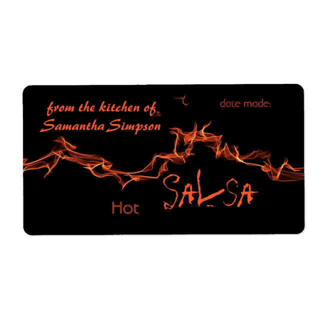 Flames Anpassningsbar Canning Fraktsedel (Framsidan)