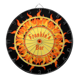 Flames of Fire Black Personalized Darttavla