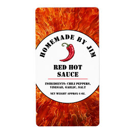 Flames Red Hett Chili Sauce pepper Label Fraktsedel