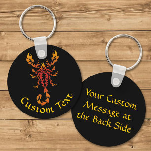Flames Scorpion Keychain Nyckelring