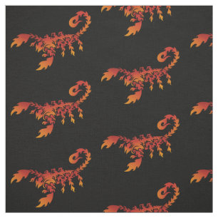 Flames Scorpion Mönster Fabric Tyg
