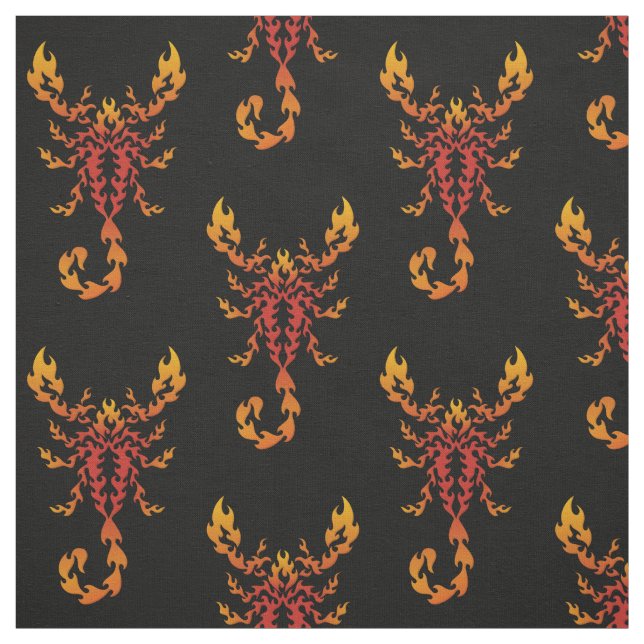 Flames Scorpion Mönster Tyg (Provkarta)
