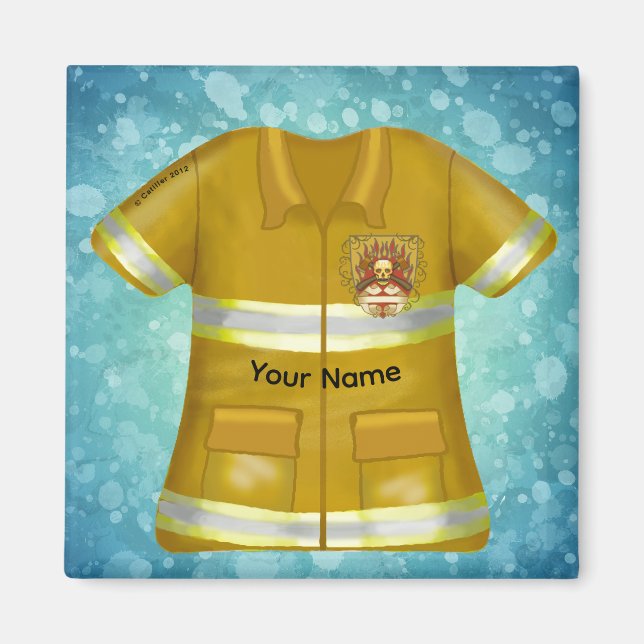 Flames Shield Brandman Magnet (Framsidan)
