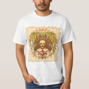 Flames Shield Firefighter T Shirt