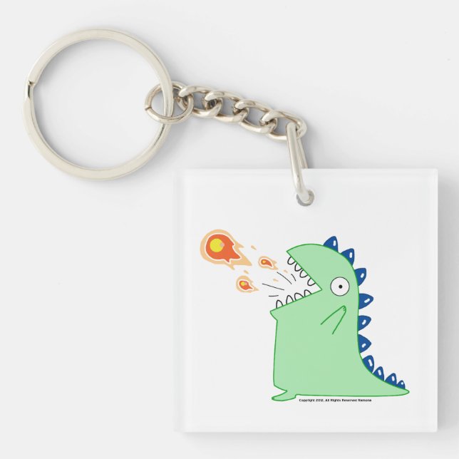 Flamey drakeakrylen Keychain (Framsidan)