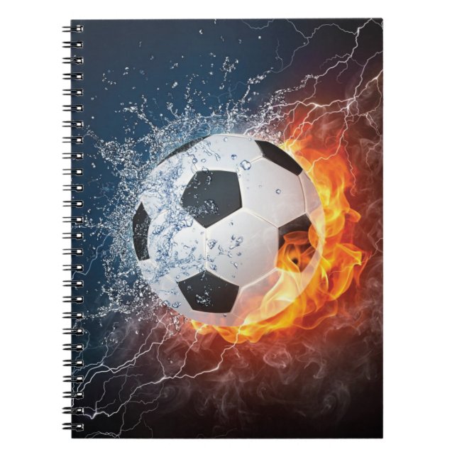 Flamfotboll/Fotboll i fotboll/Fotboll i Dekorativ  Anteckningsbok (Framsidan)