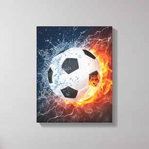 Flamfotboll/Fotboll i fotboll/Fotboll i Dekorativ Canvastryck