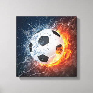 Flamfotboll/Fotboll i fotboll/Fotboll i Dekorativ Canvastryck