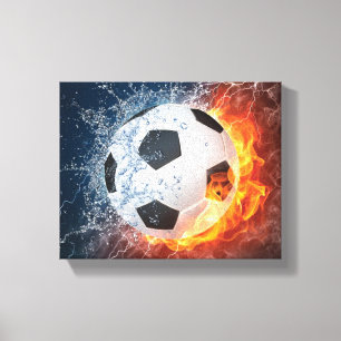 Flamfotboll/Fotboll i fotboll/Fotboll i Dekorativ Canvastryck