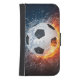Flamfotboll/Fotboll i fotboll/Fotboll i Dekorativ  Galaxy S4 Plånbok (Framsidan)