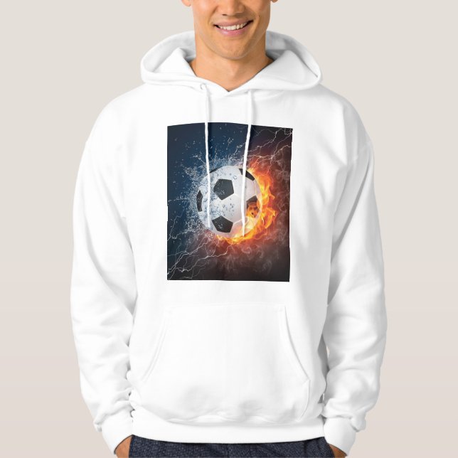 Flamfotboll/Fotboll i fotboll/Fotboll i Dekorativ  Hoodie (Framsida)