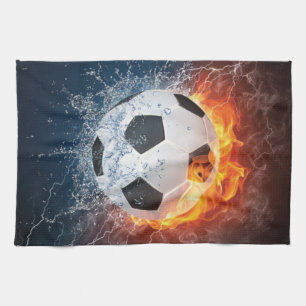 Flamfotboll/Fotboll i fotboll/Fotboll i Dekorativ Kökshandduk