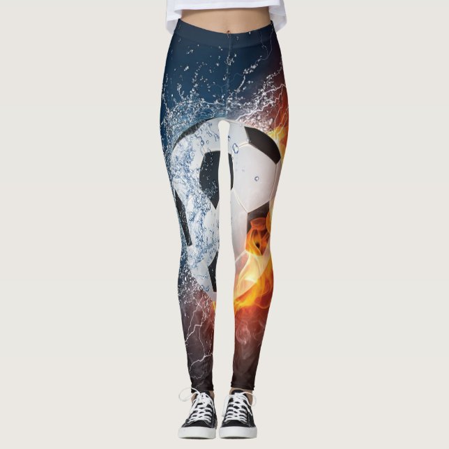 Flamfotboll/Fotboll i fotboll/Fotboll i Dekorativ  Leggings (Framsida)