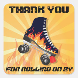 Flamfyllningsroller Skating Sticker Fyrkantigt Klistermärke