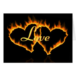 Flamhjärtan Hälsningskort