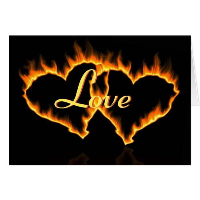 Flamhjärtan Hälsningskort (Framsidan Horizontal)