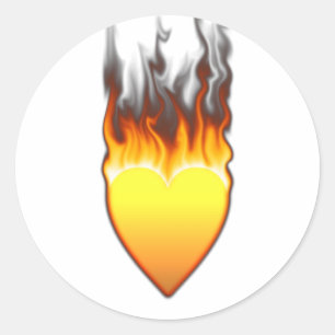 Flamhjärtform design II Runt Klistermärke