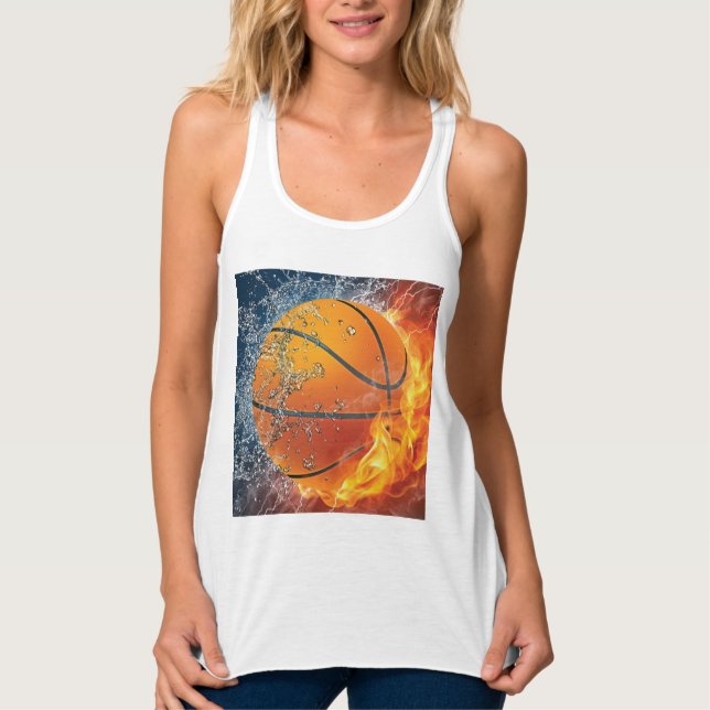 Flamig basketboll linne med racerback  (Framsida)