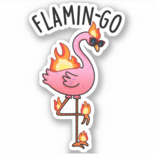 Flamin-go Funny Flamingo Pun Klistermärken