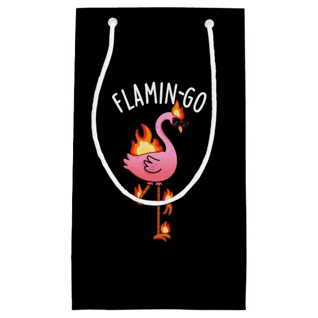 Flamin-go Funny Flamingo Pun Mörk BG (Framsidan)