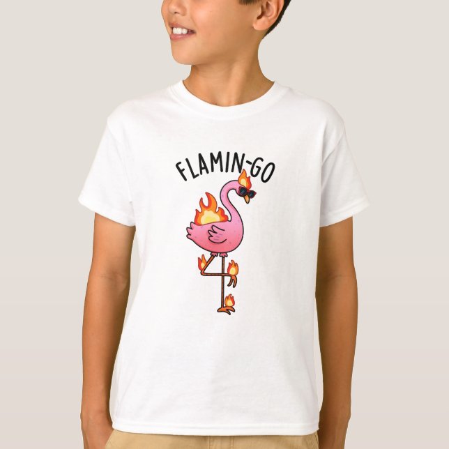 Flamin-go Funny Flamingo Pun T Shirt (Framsida)