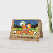 "Flamin' Love" Röd Rävar Romantisk Jubileumskort