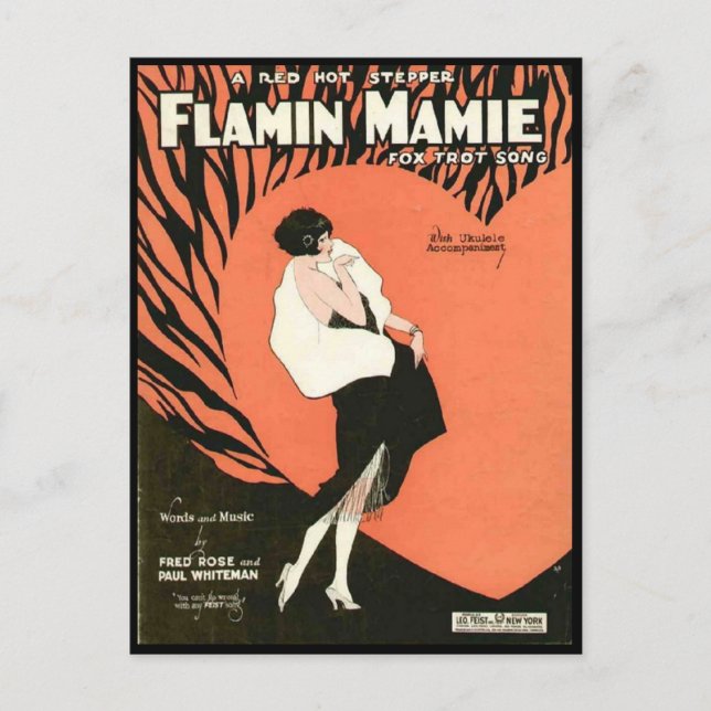 Flamin Mamie Flapper-vykort Vykort (Framsida)