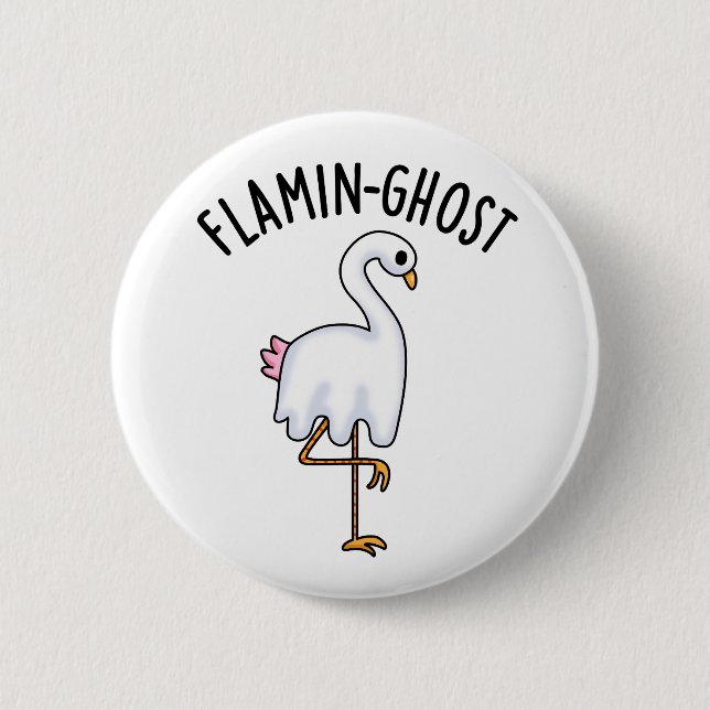 Flamin-spökfunny Flamingo Ghost Pun Knapp (Framsida)