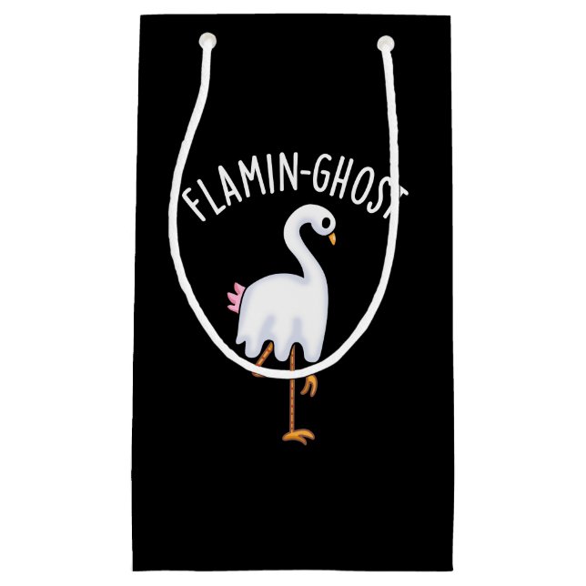 Flamin-spökfunny Flamingo Ghost Pun Mörk BG (Framsidan)