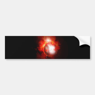 Flaming Baseball Bildekal