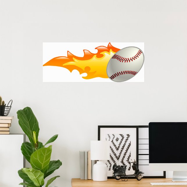 Flaming Baseball Poster (Skapare uppladdad)