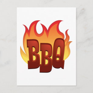 Flaming BBQ Vykort
