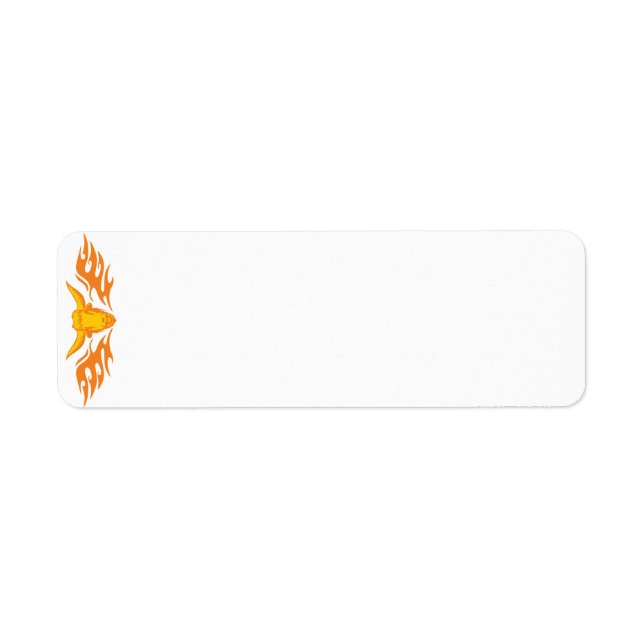 Flaming Bull #8 Returadress Etikett (Framsidan)