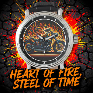 Flaming Chopper, eldig urdial. Armbandsur