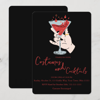 Flaming Cocktail Häxhand Kostymer och cocktails Inbjudningar