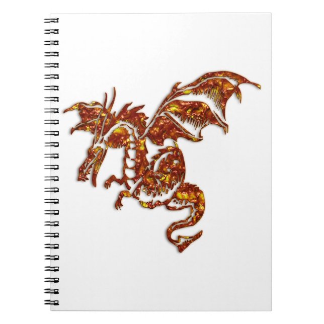Flaming Dragon Anteckningsbok Med Spiral (Framsidan)