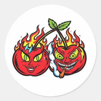 Flaming Evil Cherries Klistermärke - Kuslig Monste