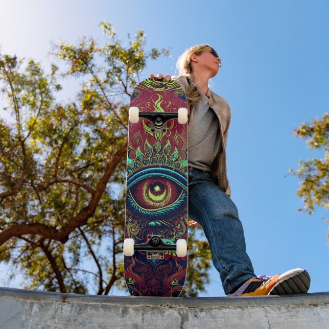 Flaming Eye Mini Skateboard Bräda 18,5 Cm (Utomhus 1)