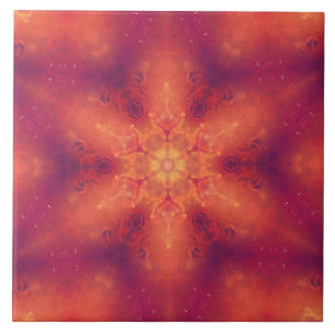 Flaming Fiery Phoenix Burning Snowflake Kakelplatta