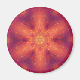 Flaming Fiery Phoenix Burning Snowflake Magnet