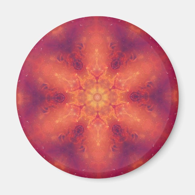 Flaming Fiery Phoenix Burning Snowflake Magnet (Framsidan)