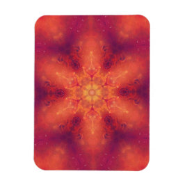 Flaming Fiery Phoenix Burning Snowflake Magnet